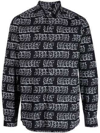 Rassvet graphic-print button-up shirt - Black