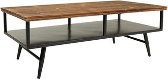 Wanderlust Deco Wanderlust Deco - Mesa De Centro De Metal Y Madera Negra 125x65,5x44