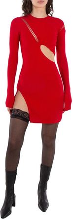 The Attico Cut-Out Detail Long Sleeve Mini Dress, Brand Size 36 ( US Size 2 )