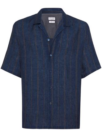 Brunello Cucinelli Camicia a maniche corte - Blu
