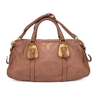 Prada Pre-owned Womens Bauletto Shoulder Bag - Brown - One Size