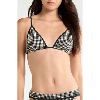 Sanctuary Tunnel Triangle Bikini Top in Black/cream at Nordstrom, Size X-Large