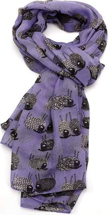 GlamLondon Womens Sketch Sheep Printed Scarf (ZT-Lavender)