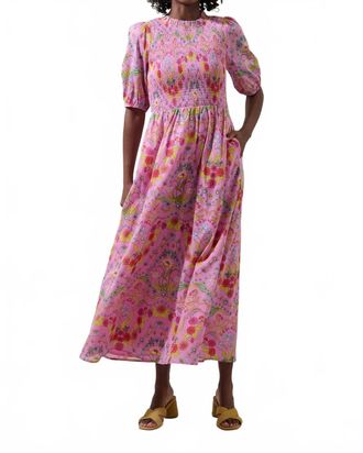 Sugarlips Ramsie Floral Smocked Dress In Cream Pink Multi