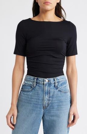 Rag & Bone Luca Shirred T-Shirt in Black at Nordstrom Rack, Size Large