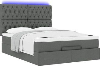 vidaXL Vidaxl - Estructura Cama Otomana Colch&oacute;n Tela Gris Oscuro 140x190cm