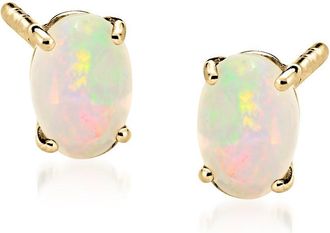 RS Pure by Ross-Simons Oval Opal Stud Earrings in 14kt Yellow Gold