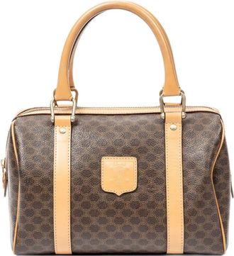 Celine Macadam-print tote bag - women - Canvas/Calf Leather - One Size - Brown