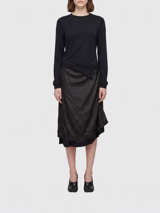 Maison Margiela Asymmetric Midi Dress in Cupro with Four Stitches