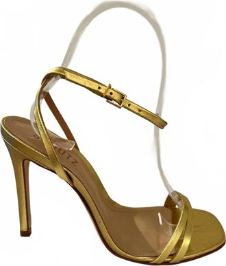Schutz Altina Leather Sandal In Gold