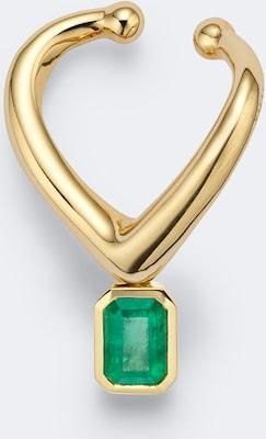 Shay Jewelry Zar 18kt gold single ear cuff with emerald