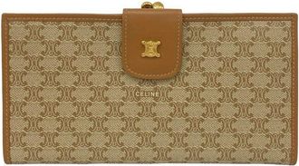 Celine Beige Brown Leather Pvc Wallet (Bi-Fold) (Pre-Owned)