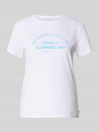 Tom Tailor Denim Regular Fit T-Shirt aus reiner Baumwolle in Weiss, Gr&ouml;&szlig;e XS