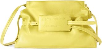 Off-white Zip Tie leather clutch bag - women - Acrylic/Cotton/Lambskin - OS - Green