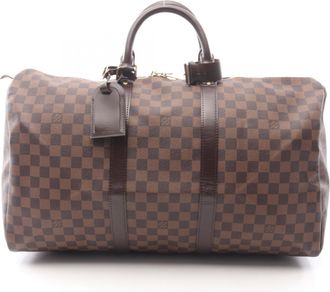 Louis Vuitton Brown Damier Canvas Ebene Coated Canvas Leather Boston Bag (Pre-Owned)