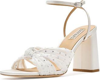 Badgley Mischka Wila Womens Sandals White Satin : 5.5 M, Textile