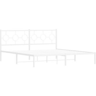 vidaXL Estructura cama sin colchón con cabecero metal blanco 183x213cm Vidaxl