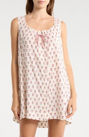 Reformation Holly Eyelet Trim Organic Cotton Blend Nightgown in Laurel Canyon at Nordstrom, Size X-Small