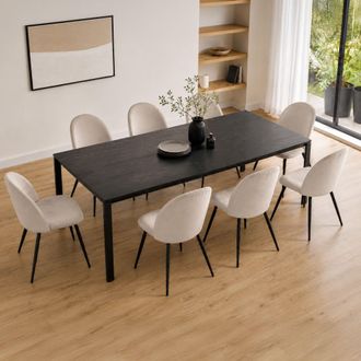 Dmora Silla Achito, 8 Sillas, Acolchado, Peso Soportado 120 Kg, Gris Claro