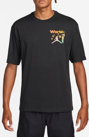 Nike Jordan World Tour Cotton Graphic T-Shirt in Black at Nordstrom, Size Xx-Large