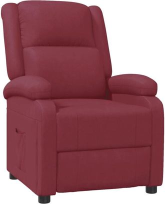 vidaXL Sill&oacute;n Reclinable De Cuero Sint&eacute;tico Rojo Tinto Vidaxl
