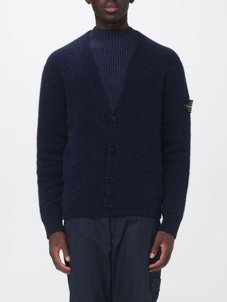 Stone Island Cardigan in misto lana vergine e alpaca con patch logo