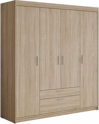 Mirjan24 Mobilier1 - Armario Novduni 107, Roble Sonoma, 191x176x53cm, Puertas de armario: Con bisagras, Número de estantes: 0