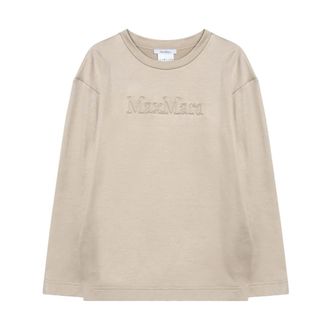 Max Mara Felpa Girocollo Pure - Dames - Longsleeves - Beige - M - Katoen - Tops