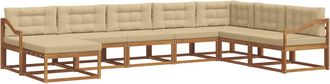 vidaXL Conjunto De Sof&aacute;s De Exterior 8 Uds. Natural Y Beige Vidaxl