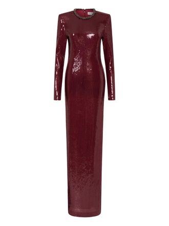 Rebecca Vallance Nero sequin-embellished maxi dress - Red