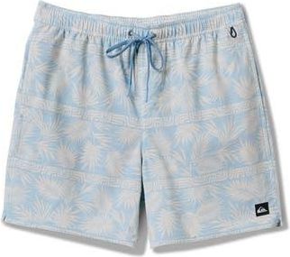 Quiksilver Fern Garden Volley Swim Trunks in Beach Blue at Nordstrom Rack, Size X-Large