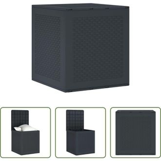 vidaXL Cassetta giardino - Scatola di Stoccaggio Antracite 55 x 53 x 57 cm Polipropilene