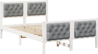 vidaXL Estructura De Cama Con Cabecera Gris Claro 120 X 190 Cm Vidaxl