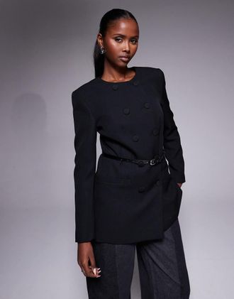 River Island Blazer strutturato oversize nero