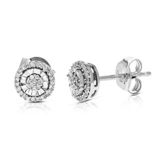 Vir Jewels 1/8 cttw Lab Grown Diamond Composite Earrings in Sterling Silver With Push Backs For Women