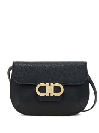 Ferragamo Black Double Gancini mini Crossbody bag