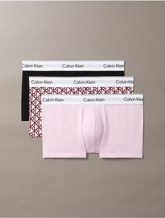 Calvin Klein Mens Icon Cotton Stretch 3-Pack Low Rise Trunk - Multi - XL