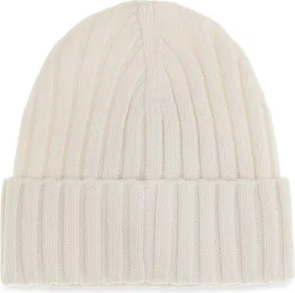 Moncler MOL20933B00036A9327030BB Merino Wool Ribbed Beanie - White