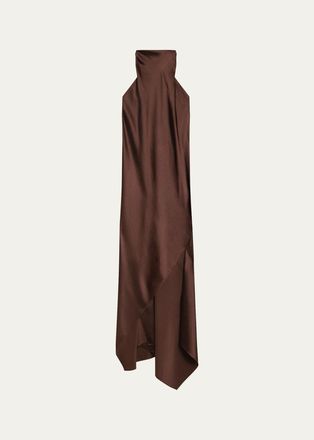Helmut Lang Silk Halterneck Midi Dress