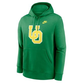 Nike Oregon Legacy Club Primary Logo Nike Mens College Pullover Hoodie in Green | NKDK30DUOV-UXP