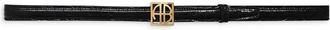 Anine Bing Monogram Riem met Vierkante Gesp - Dames - Riemen - Zwart - M/L - Leer - Accessoires