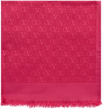 Valentino Garavani Silk And Wool Scarf With Jacquard Pattern