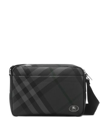Burberry checked messenger bag - Black