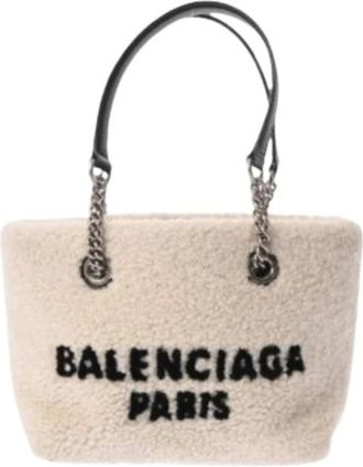Balenciaga Pre-owned Handbags, female, Beige, Size: ONE SIZE Pre-owned Vintage Tote Bag