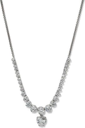Nadri Astrid Heart Frontal Necklace in Rhodium at Nordstrom