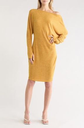 Go Couture Long Sleeve Sweater Dress in Mustard at Nordstrom Rack, Size X-Large