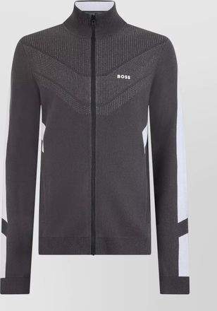 HUGO BOSS cotton high-collar zip sweatshirt