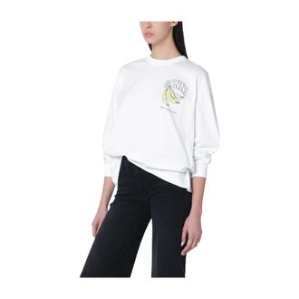 Ganni Long Sleeve Tops, female, White, Size: M Long Sleeve Fruit T-shirt