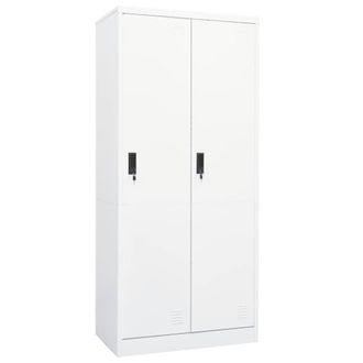 Berkfield Home Wardrobe White 80x50x180 cm Steel | Size: 80 x 50 x 180 cm
