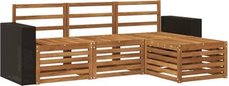 vidaXL Conjunto De Sof&aacute;s De Exterior 4 Uds. Natural Vidaxl